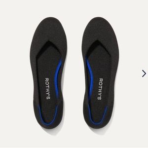 BNIB Rothy’s Solid Black The Flat shoes